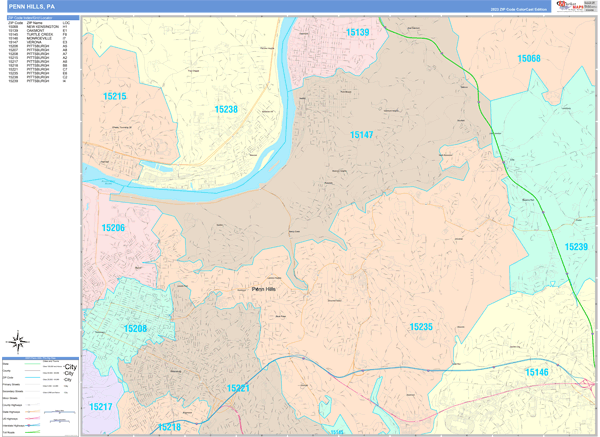 Penn Hills Wall Map